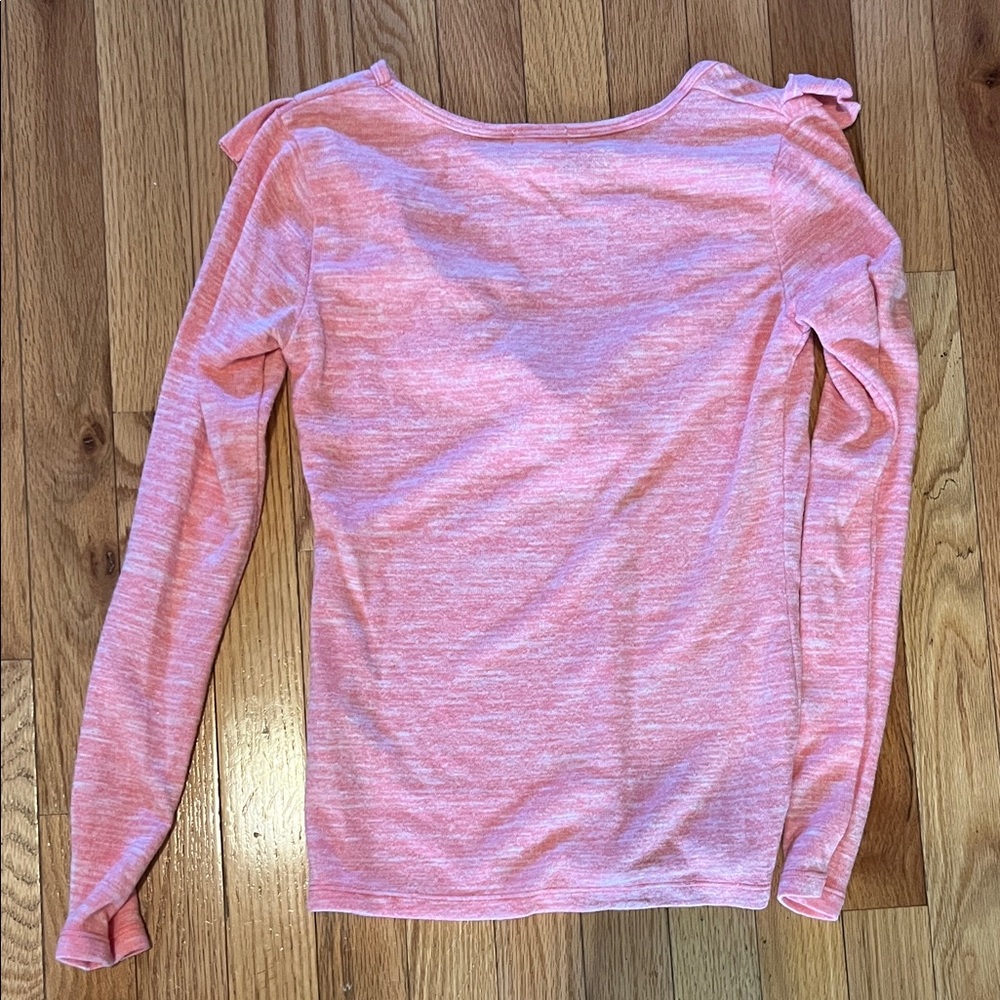 Pink Ruffle Long Sleeve Tee - Picture 3 of 3
